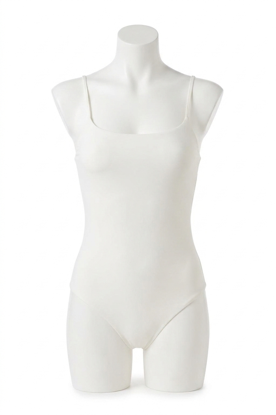 NEW COMMANDO faux patent leather cami bodysuit in white